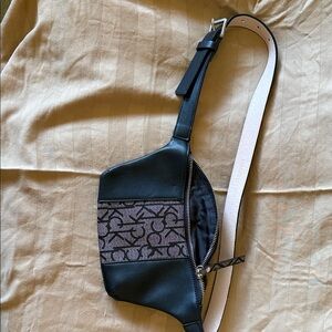 Calvin Klein Black and Cream Crossbody Bag